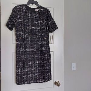 Nanette Lepore Elegant Black and White Tweed Dress Size 10 NWT